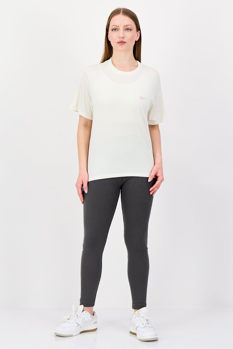 Reebok Women Sportswear Fit Short Sleeve Outdoor T-shirt, White - Image 4